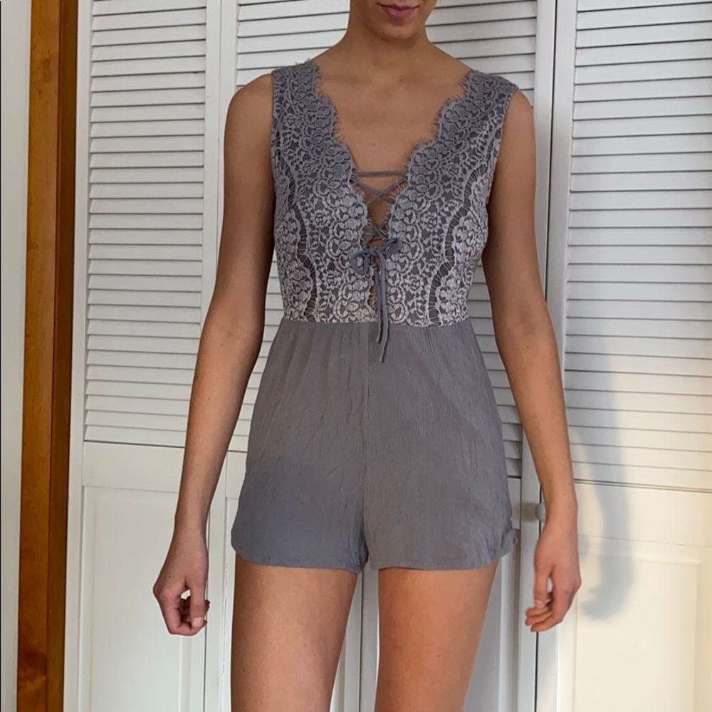 Grey Lightweight Mini Romper
